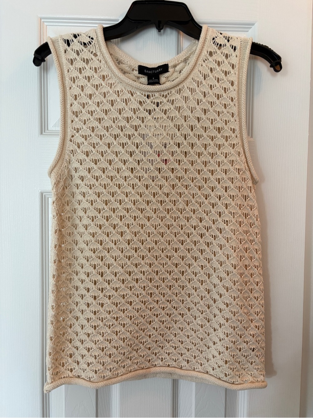 Sanctuary Cream Crochet Knit Tank